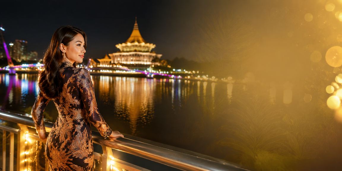 Pengguna Kuching mendaftar akaun baharu di platform 1rokok dengan latar batik Malaysia